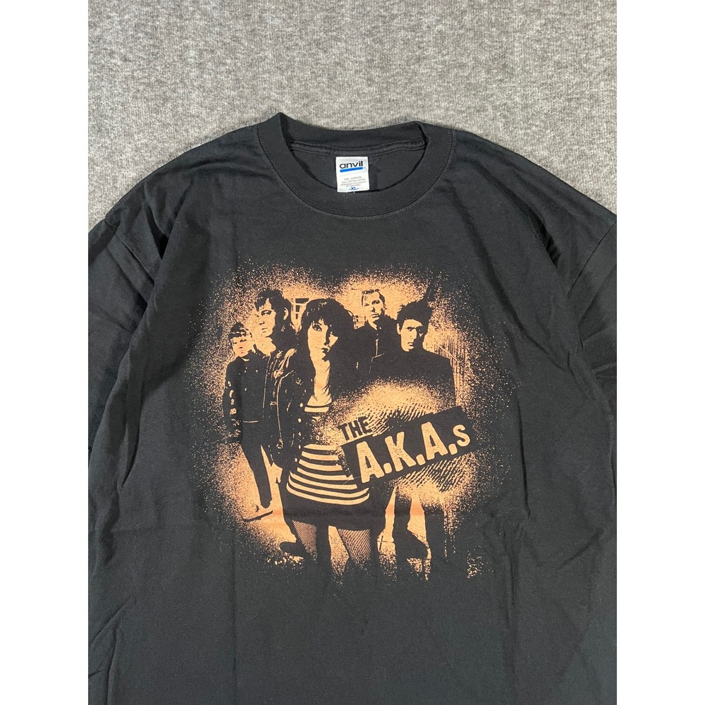 Vintage 2000s Rare The AKAs Band Indie Rock Graphic T-Shirt XL Black Anvil